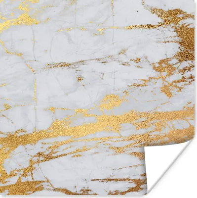 Produktbild von MuchoWow® Poster Marmor - Gold - Grau - Stein 30x30 cm - Wandposter - Printing