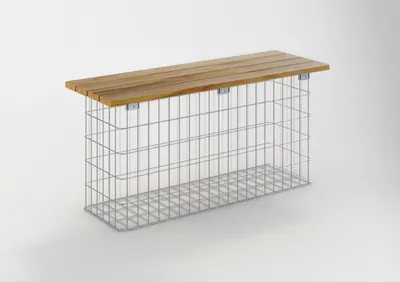 Produktbild von Gartenbank 102 x 50 x 32 cm TEAK MW 5 x 10 cm, feuerverzinkt