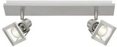 Produktbild von Brilliant LED Deckenleuchte Frame Satin/Nickel 2 x 4W GU10 700lm warmweiß 3000K schwenkbar