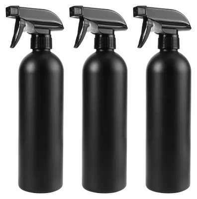 3er Set Kunststoff-Sprühflaschen 500 ml, schwarz