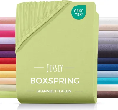 Produktbild von Jersey Boxspringbett Spannbettlaken 180x200 180x220 200x200 200x200 aus 100% Baumwolle