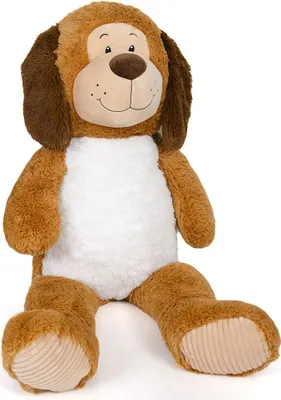 Image de Peluche chien marron clair 100 cm