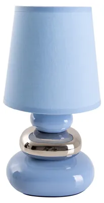 Produktbild von Tischleuchten - Keramik Tischleuchte "STONEY" blau, Tischlampe im Retro Style, aus Keramik in blau, 31 cm hoch, Ø 16 cm, E14-Fassung – Schnurschalter