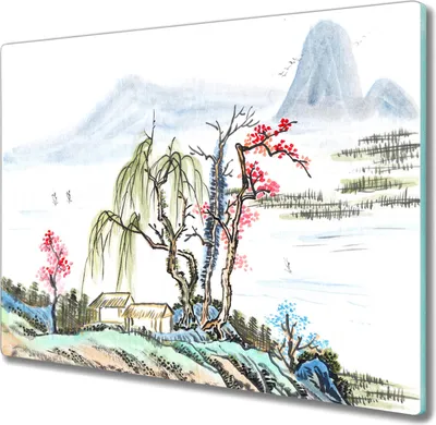 Produktbild von Coloray Hackbrett Herdabdeckplatte 60x52 cm Küchenbrett Kochplattenabdeckung Schneidebrett - Baum nach oben
