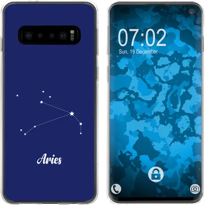 Produktbild von PhoneNatic Case kompatibel mit Samsung Galaxy S10 Silikon-Hülle SternzeichenAries M11