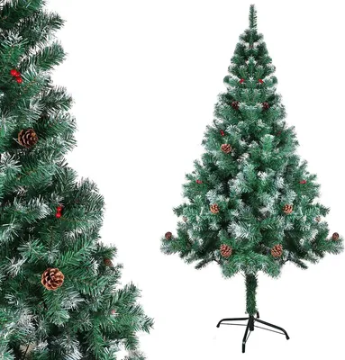 Zdjęcie produktu dla Sztuczna Choinka Żelazne Nogi Efekt Śniegu Szyszki Jagody Wys 120Cm Xm011