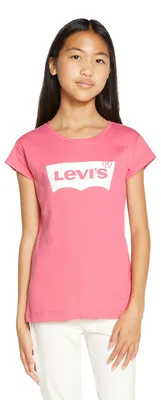 Obrázek produktu pro Tričko s krátkým rukávem pro dívky Levi's Kids, model "batwing", barva růžová, velikost odpovídající 14 let
