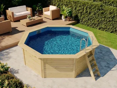 Produktbild von Karibu Holzpool Modell X1 Pool aus Holz, Natur