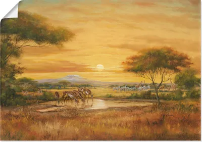 Produktbild von ARTland Poster Afrikanische Steppe Größe: 70x50 cm