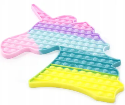 Produktbild von Riesiges XXL Pop It Einhorn - Push Bubble Fidget Toy Anti-Stress Spielzeug 35cm Bunt