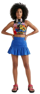 Immagine prodotto di Desigual Gonna mini stropicciata Lima da donna, blu, taglia XL