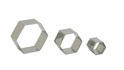 Produktbild von Ausstechform Dessertring Teigausstecher Garnierausstecher Hexagon 3er Set Edelstahl