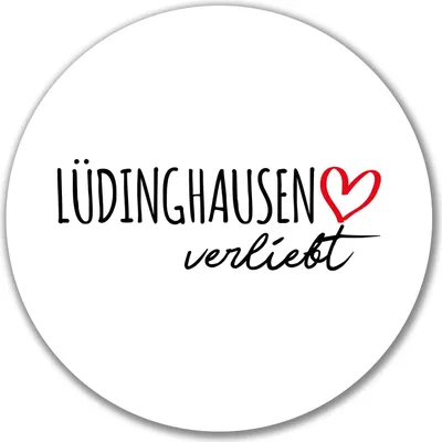 Produktbild von Huuraa Aufkleber Lüdinghausen verliebt 10cm rund Sticker Geschenkidee