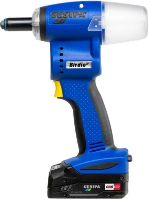 Produktbild von Gesipa Birdie mit 2x Akku 2,0 Ah und 1x Ladegerät im Karton, 10 kN Setzkraft