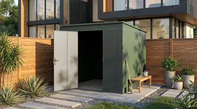 Produktbild von Weka Metall Gerätehaus Gary Gr. 6, grün, BxT 237x237