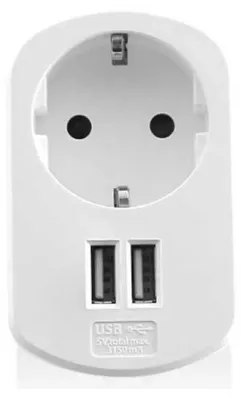Image de Chargeur Ewent EW1211 2 Ports USB 15.5W 3.1A Blanc