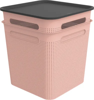 Obrázek produktu pro ROTHO SET 2x 18L BRISEN box s víkem - růžová