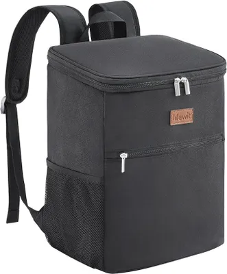 Produktbild von PolkaHome® Kühlrucksack 24L Isolierte Kühltasche Wasserdicht für Picknick Camping Strand Reisen, Schwarz