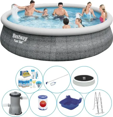 Zdjęcie produktu dla Zestaw do basenu - Bestway Fast Set 457x107 cm Rund - Rattan
