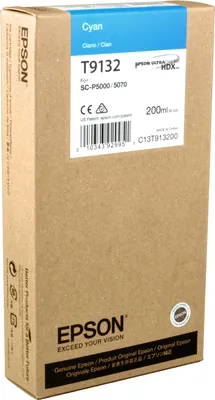 Produktbild von Epson T9132 Cyan Ink Cartridge (200ml), Standardertrag, Cyan, 200 ml, 1 Stück(e), Einzelpackung