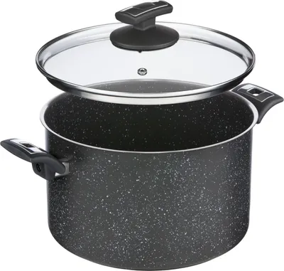 Zdjęcie produktu dla KOLIMAX - Czeskie naczynia ze stali nierdzewnej Garnek z pokrywką KOLIMAX BLACK GRANITEC 26cm, 8,0l