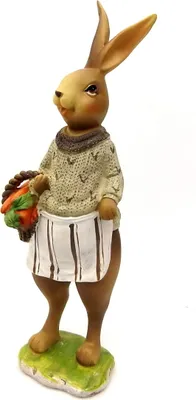 Produktbild von Osterhase Dekohase Hase Oster Deko Tier Figur Osterei Ei Korb Skulptur Statue