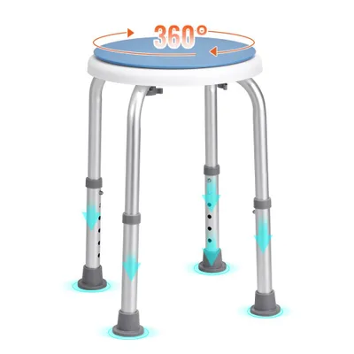 Obrázok produktu pre SM® - Sprchová stolička sprchová stolička 360-485 mm výškovo nastaviteľná - Stolička do vane sedadlo 136,1 kg nosnosť - Robustná stolička do sprchy pomôcka do vane rám z hliníkovej zliatiny - Stolička do vane sedadlo do sprchy v modrej farbe