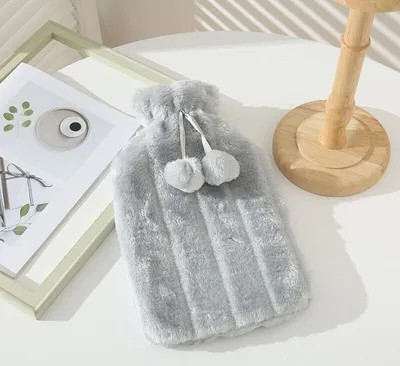 Image de RHP bouillotte douillette avec housse douce I Bouillottes  Thérapie par la chaleur Gris clair