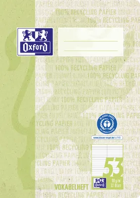 Image de Cahier de vocabulaire Oxford "Recycling" DIN A5 2 colonnes 32 feuilles