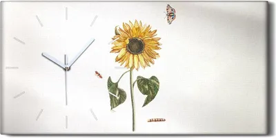 Produktbild von Küchenuhr Bürouhr Leinwand Uhr Geräuschlos 60x30 Gemälde Blumen Pflanzen Kunst - weiße Hände