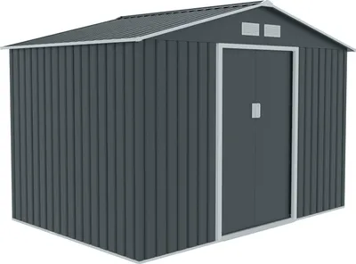 Produktbild von HATTORO S200 Gerätehaus Metall Gartenhaus Metallgartenhaus Geräte-Schuppen Anthrazit/Dunkelgrau