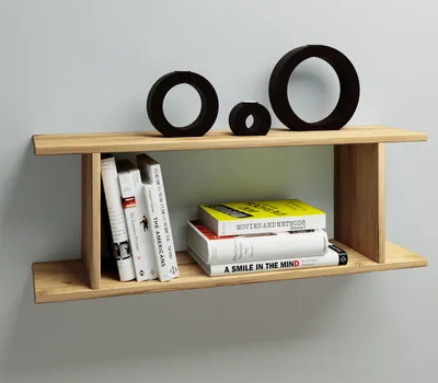 Produktbild von VCM Holzregal hängend | platzsparendes Regal | Maße: H. 28 x B. 80 x T. 20 cm | Elegantes Regal hängend | Aufbewahrungsregal | Bücherregal | Wandboard - Sirola Mini