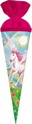 Produktbild von Goldbuch Alicorn, Schultüte ohne Inhalt, Mädchen, Blau, Pink, Abbildung, Karton, Rund