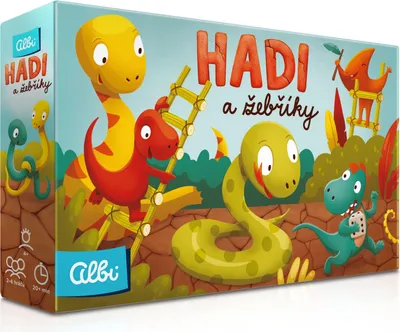 Produktbild von Hadi Brettspiel: Doppelseitiges Schlangen und Leitern Spiel mit Dinosaurier-Motiv