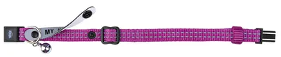 Produktbild von TRIXIE Katzenhalsband mit Adresslasche, Katze, Standardkragen, Schwarz, Orange, Violett, Rot, Nylon, Einfarbig