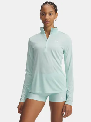 Produktbild von Under Armour Tech Damen-T-Shirt mit halbem Reißverschluss und Drehverschluss LG