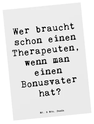 Produktbild von Mr. & Mrs. Panda Postkarte Spruch Bonusvater Liebe - Weiß - Geschenk, Patchworkfamilie, Dankeschön, Grußkarte, Fotokarte, Postkarten, Familienberatung, Elternteil