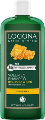Produktbild von LOGONA Volumen Shampoo Bier & Bio-honig, 500 ml, Shampoo, Nicht-professionell, Frauen, Dünnes Haar, Empfindliches Haar, Antiseptisch, Glanz, Verstärkung, Volumengebend