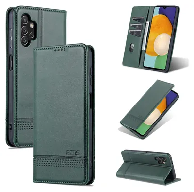 Produktbild von Galaxy A13 4G Leder Hülle, Klapphüllen Brieftasche Magnetverschluss Ständer Schutzhülle für Samsung Galaxy A13 4G Grün