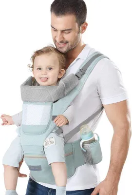 Obrázok produktu pre Ergonomická nosička pre bábätká s bedrovou oporou – od novorodencov po batoľatá (zelená)