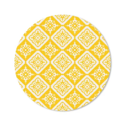 Produktbild von MuchoWow® Mauspad Mousepad Mosaik - Vintage - Gelb - Muster 20x20 cm - Mousepads - Maus Mat - Pad - Mausunterlage - Schreibtischmatte