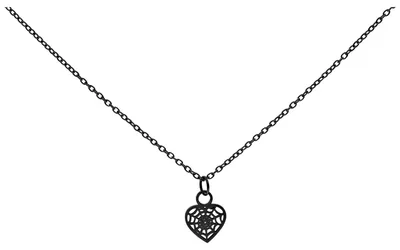 Produktbild von Wildcat Halskette - Little Heartweb Kette - Schwarz - Chirurgenstahl 316L - wasserfest, langlebig, hautverträglich, Schwarz