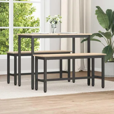 Produktbild von PUEAZU Esstischbank Natur 100 x 32,5 x 49 cm Massives Kiefernholz - Sitzbänke &32675