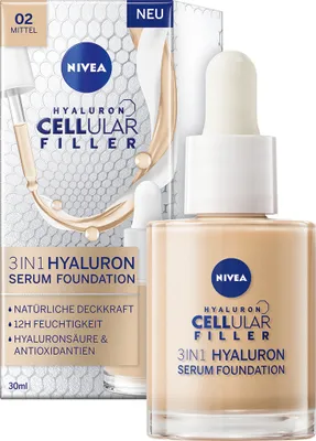 Produktbild von NIVEA Cellular 3in1 Hyaluron Serum Fondation Mittel 30ml