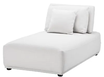 Produktbild von Casa Padrino Luxus Chaiselongue Weiß / Schwarz 93 x 158 x H. 83 cm - Liegesessel mit Rückenlehne und 2 Kissen - Wohnzimmer Möbel