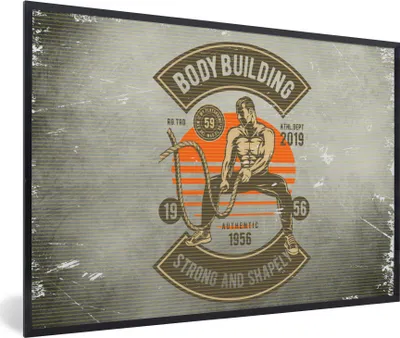 Produktbild von MuchoWow® MuchoWow® Gerahmtes Poster Vintage - Turnhalle - Seil 90x60 cm - Poster mit zchwarzem Bilderrahmen - Fotorahmen - Foto-Plakat