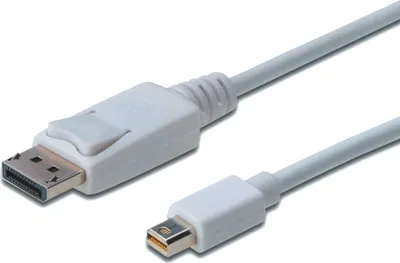 Produktbild von DIGITUS DisplayPortKabel miniDP -> DPort St/St 2m 1.1a weiß Polybeutel