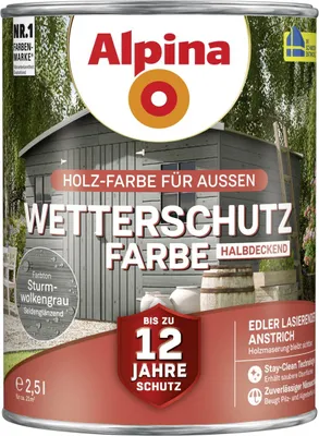 Produktbild von Alpina Wetterschutzfarbe 2,5 L sturmwolkengrau