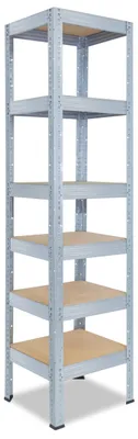 Immagine prodotto di shelfplaza PRO 230x45x45 cm scaffale pesante in zincato con 6 ripiani e 166 kg di portata per ripiano