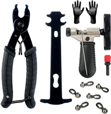 Produktbild von Fahrradkette Werkzeug Set, 3-teilig, Inklusive Handschuhe, Für Wartung